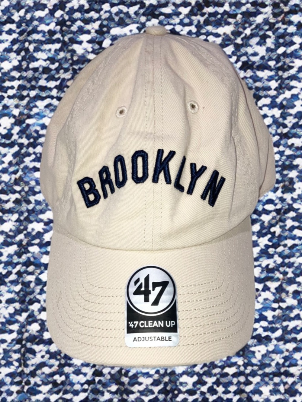Brooklyn Dodgers '47 Clean-Up Hat Off White Blue Adjustable Baseball Cap MLB NWT - Picture 9 of 9